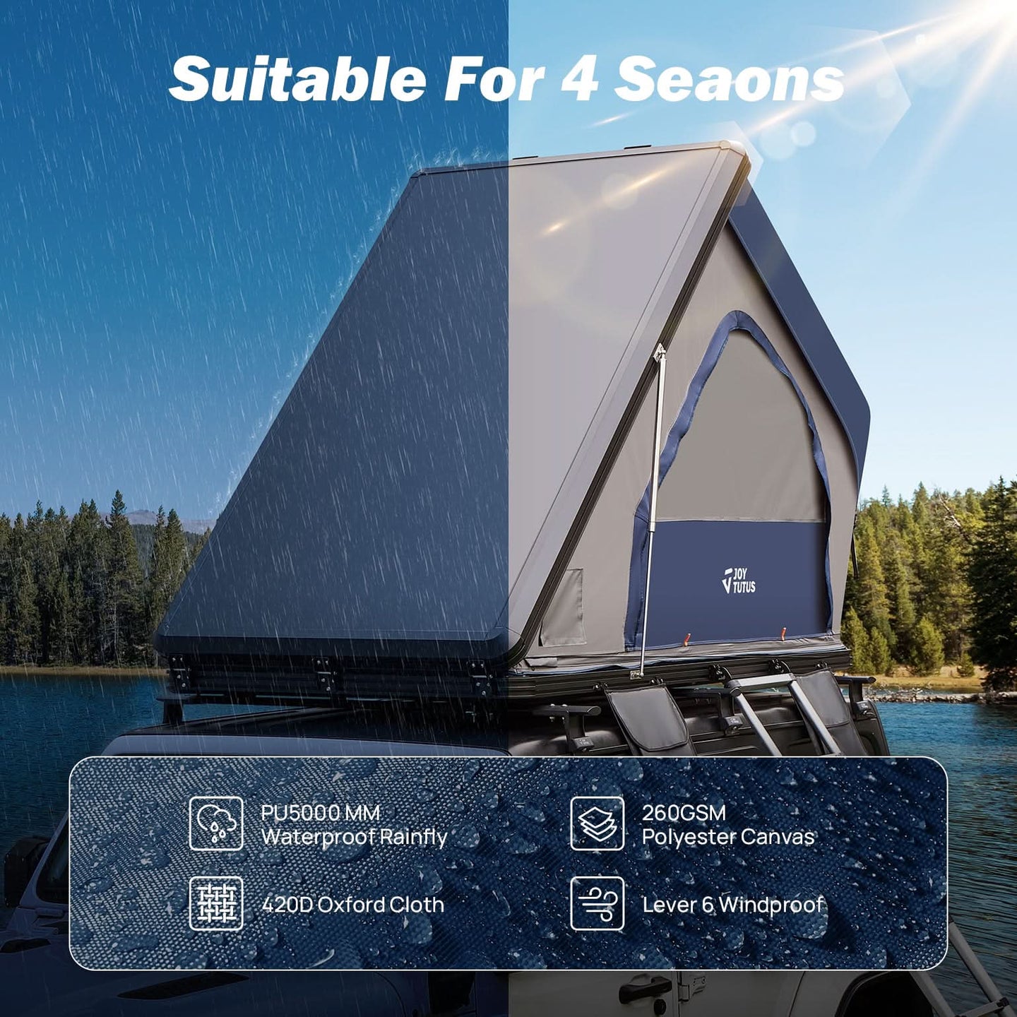 Product photo of JOYTUTUS Overland Aluminum Hard Shell Rooftop Tent