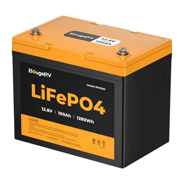 Product photo of BougeRV 12V 100Ah Group 24 Solar LiFePO4 Battery