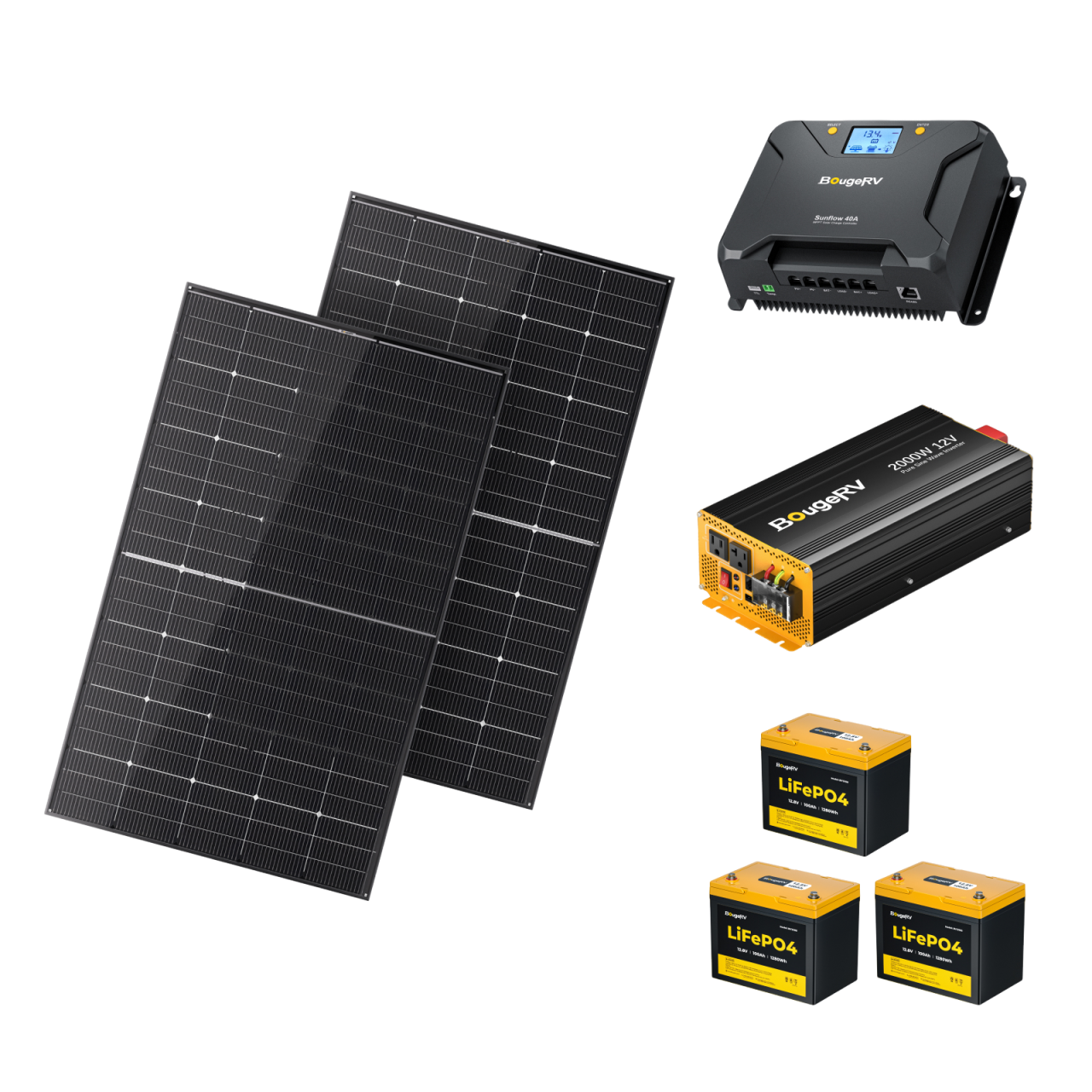 Product photo of BougeRV 12V 600W TOPCon Rigid Solar Kit