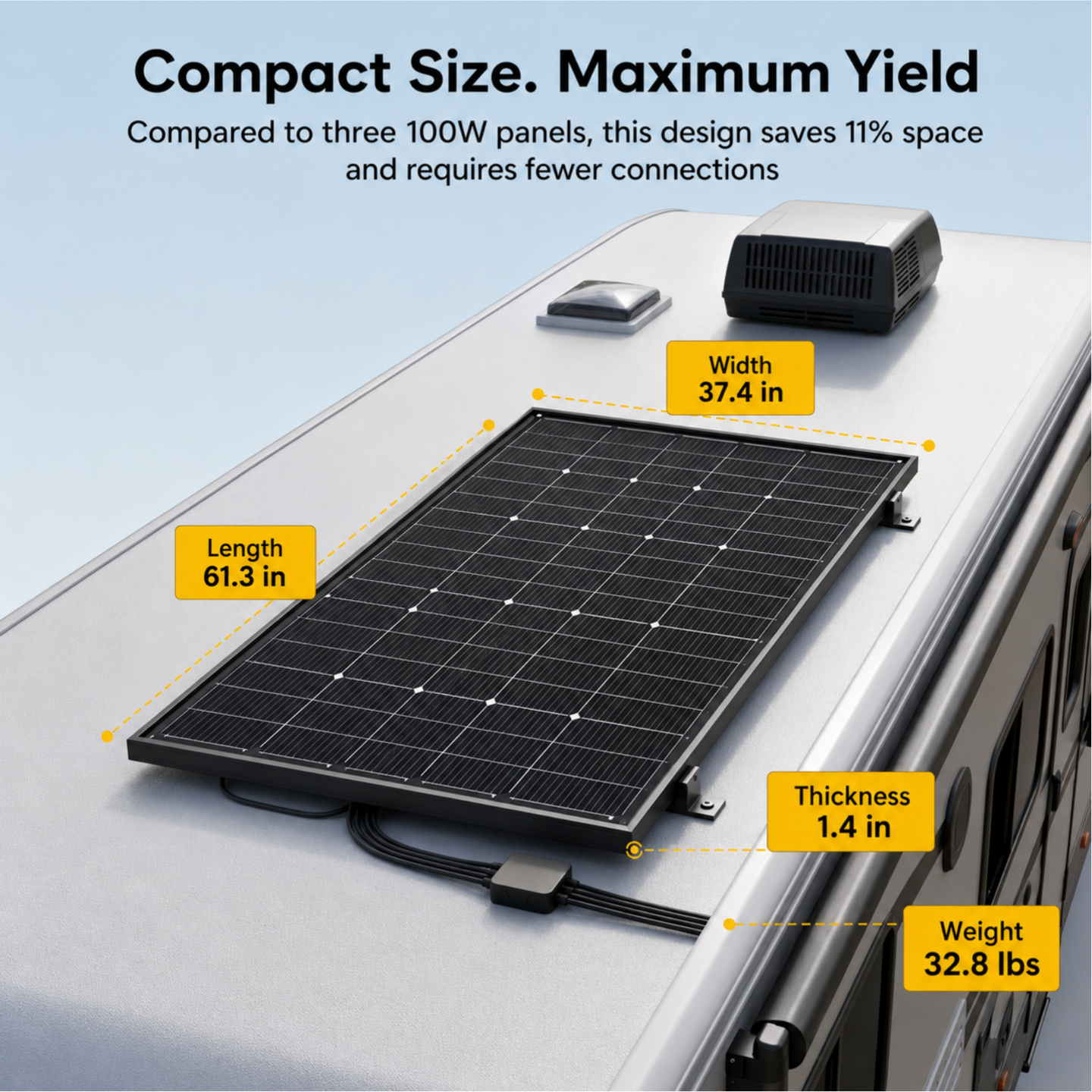 Product photo of BougeRV 300 Watt N-Type Rigid Bifacial 16BB Mono Solar Panel