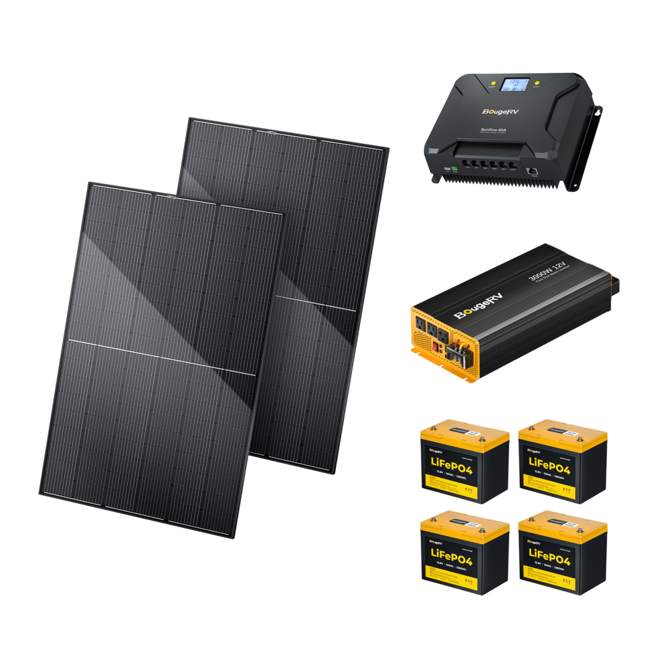 Product photo of BougeRV 12V 800W TOPCon Premium Rigid Solar Kit