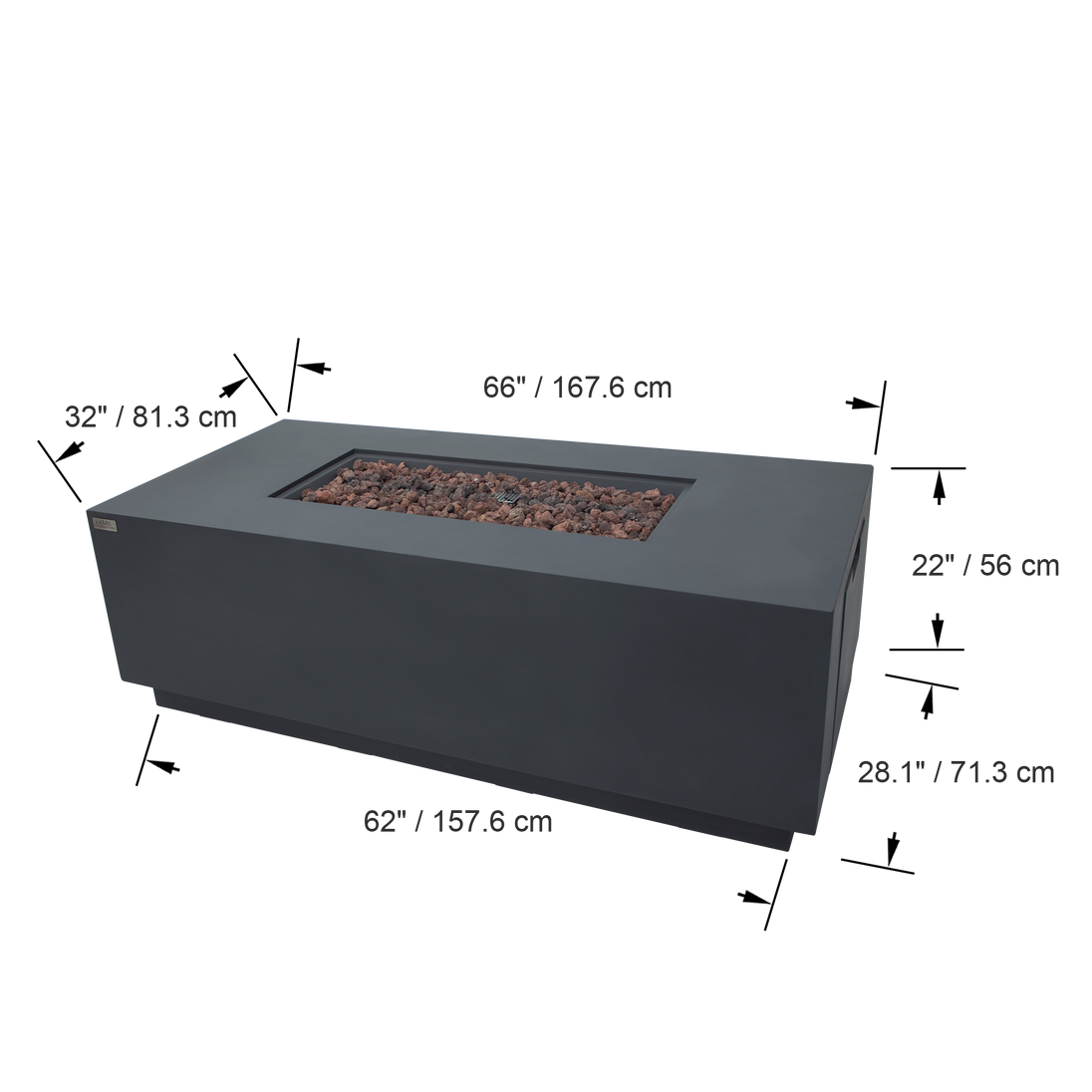 SEDONA Fire Table - Dark Gray