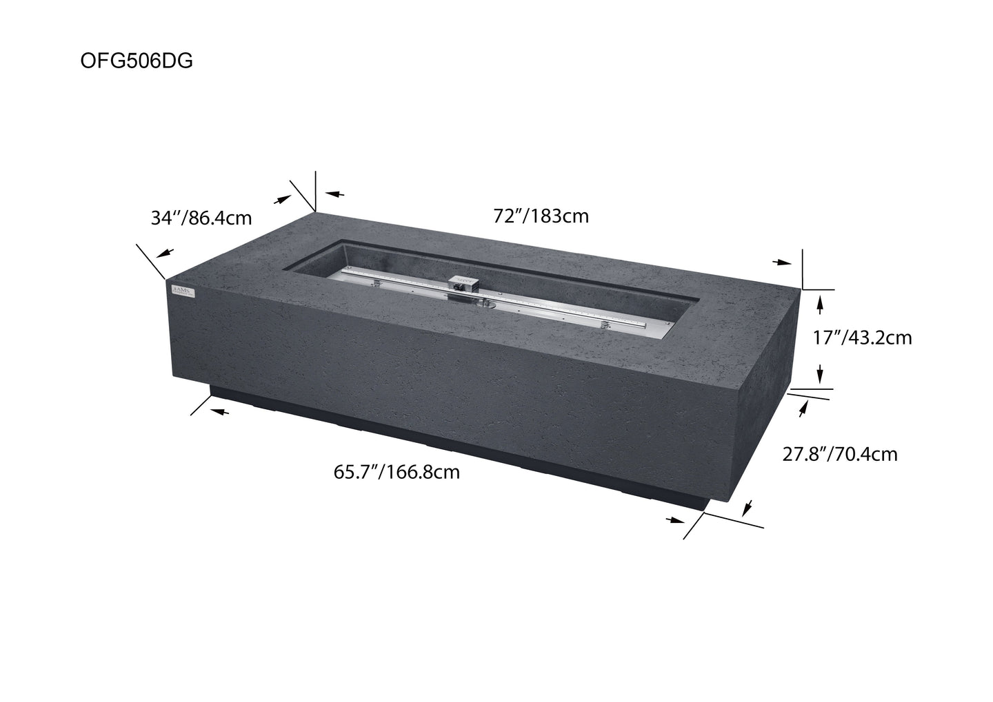 SAVANAH Fire Table - Dark Gray