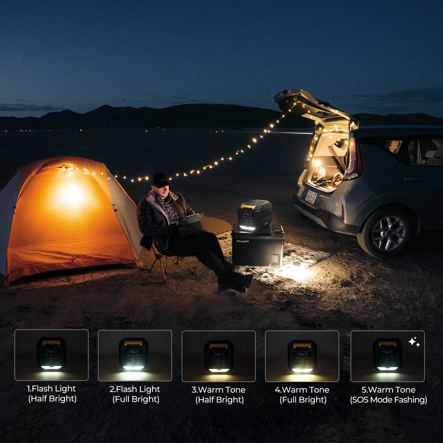 ROVER2000 Semi-Solid State Portable Power Station with led light