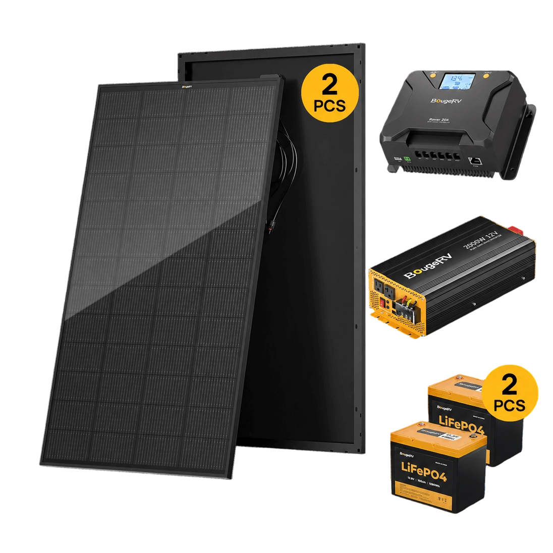 Product photo of BougeRV 12V 400W ShadePower Rigid Solar System Kit