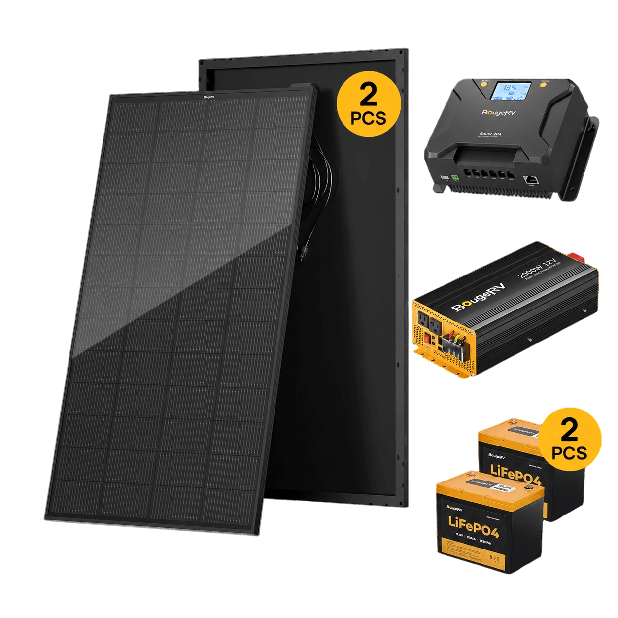 Product photo of BougeRV 12V 400W ShadePower Rigid Solar System Kit