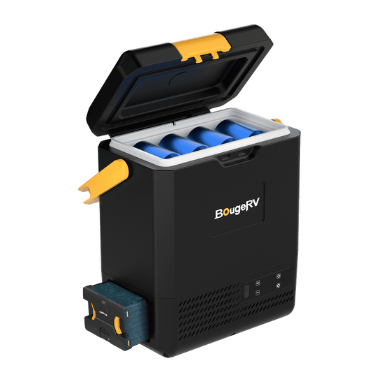 BougeRV 12V mini fridge with battery