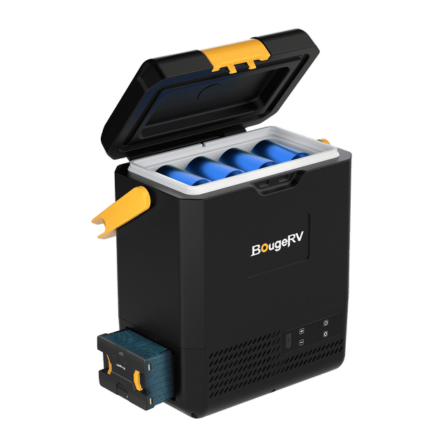 BougeRV 12V mini fridge with battery