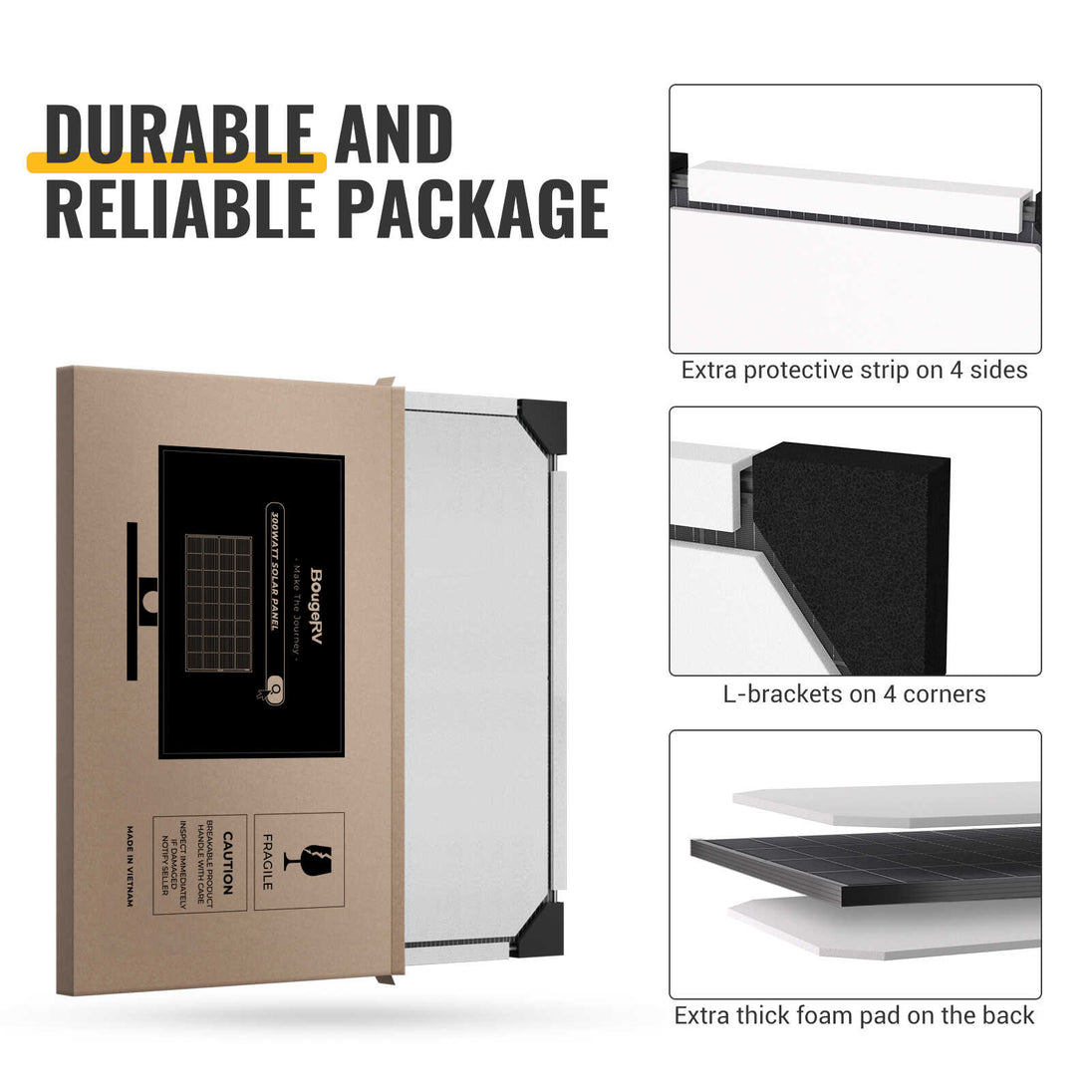 Product photo of BougeRV Bifacial 600 Watts 12BB 12V/24V Rigid Solar Panel