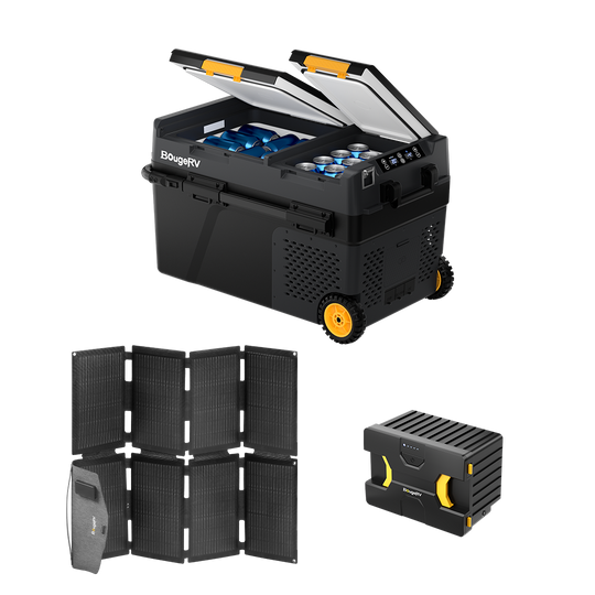 Product photo of BougeRV CRD2 Dual Zone Solar Battery Portable Fridge Kit