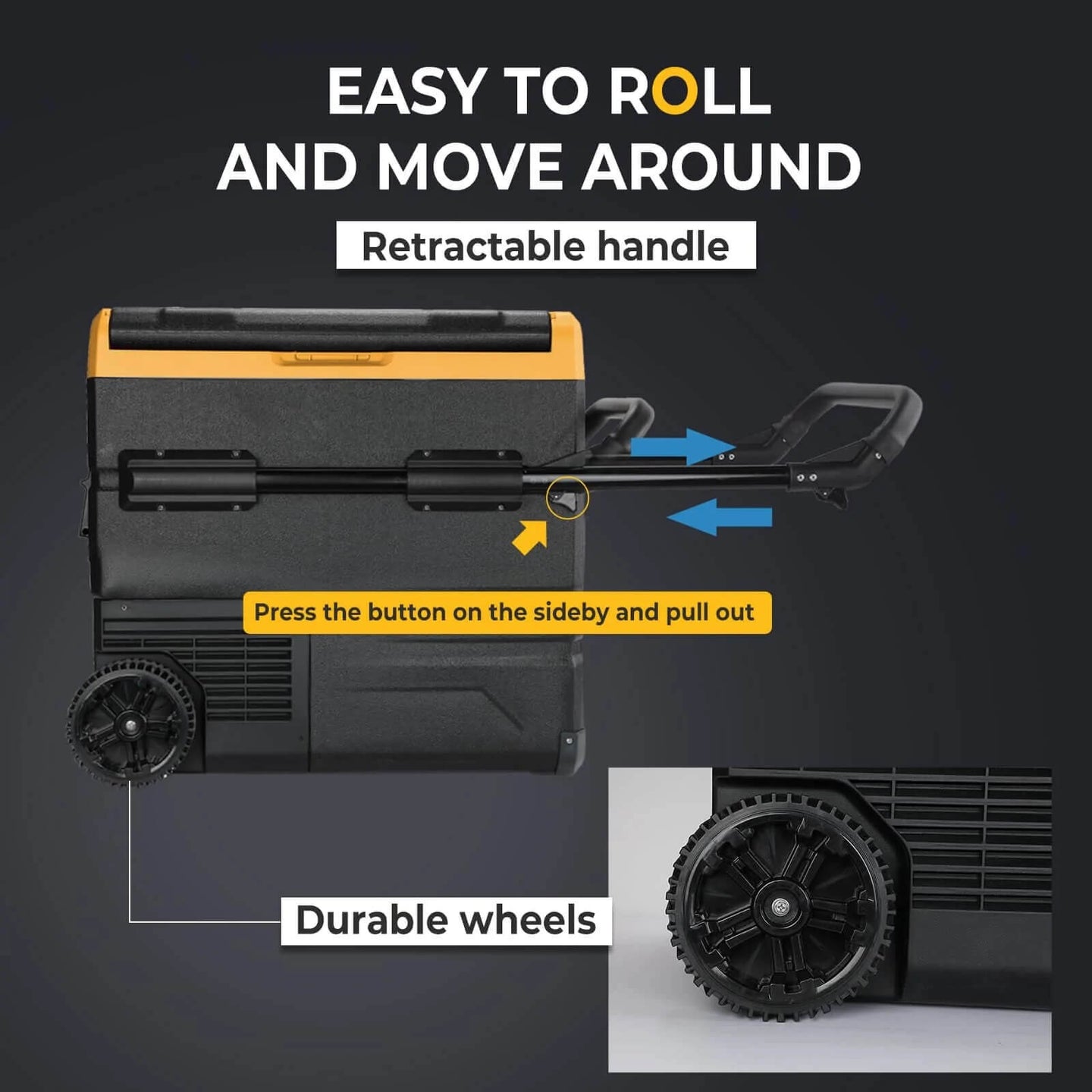 BougeRV CR55 fridge easy to roll