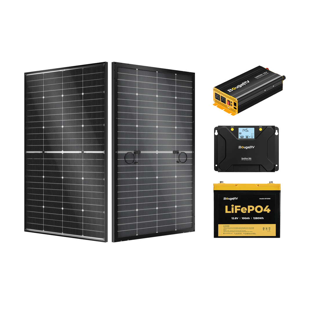Product photo of BougeRV 12V 200W TOPCon Rigid Solar System Kit