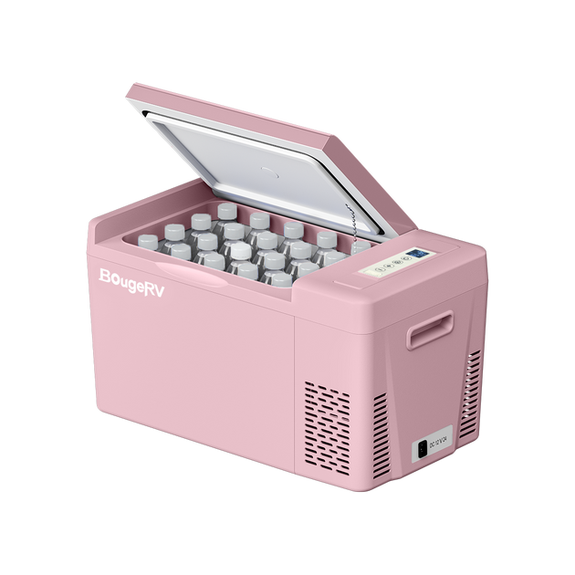 BougeRV 12V 23 Quart Colorful Pink Portable Fridge