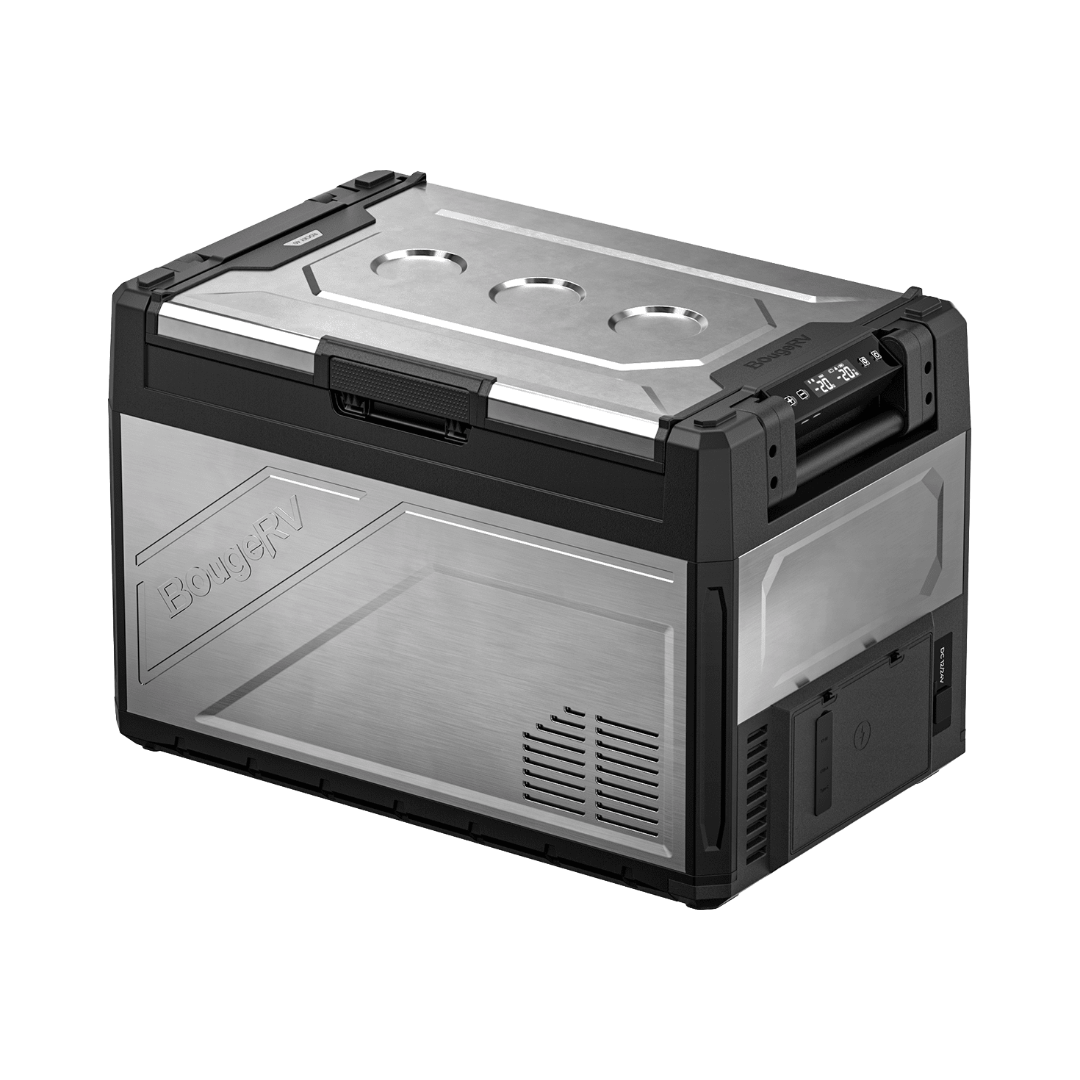 Product photo of BougeRV New Rocky V3.0 55QT Dual Zone 12V Car Fridge