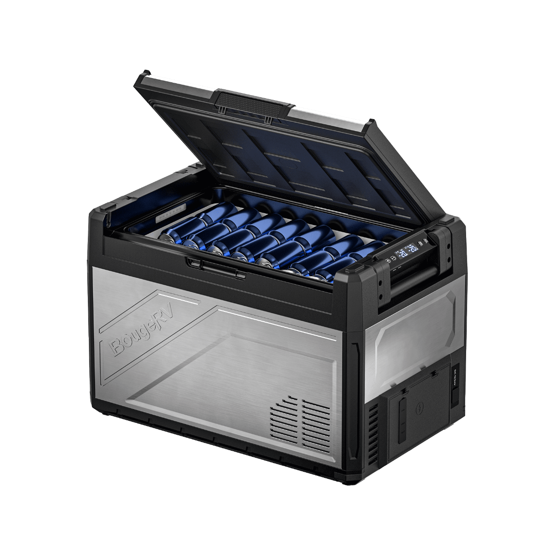 Product photo of BougeRV New Rocky V3.0 55QT Dual Zone 12V Car Fridge