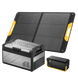 Product photo of BougeRV New Rocky V3.0 41QT Dual Zone 12V Car Fridge with 240Wh Battery - 100W Solar Kit