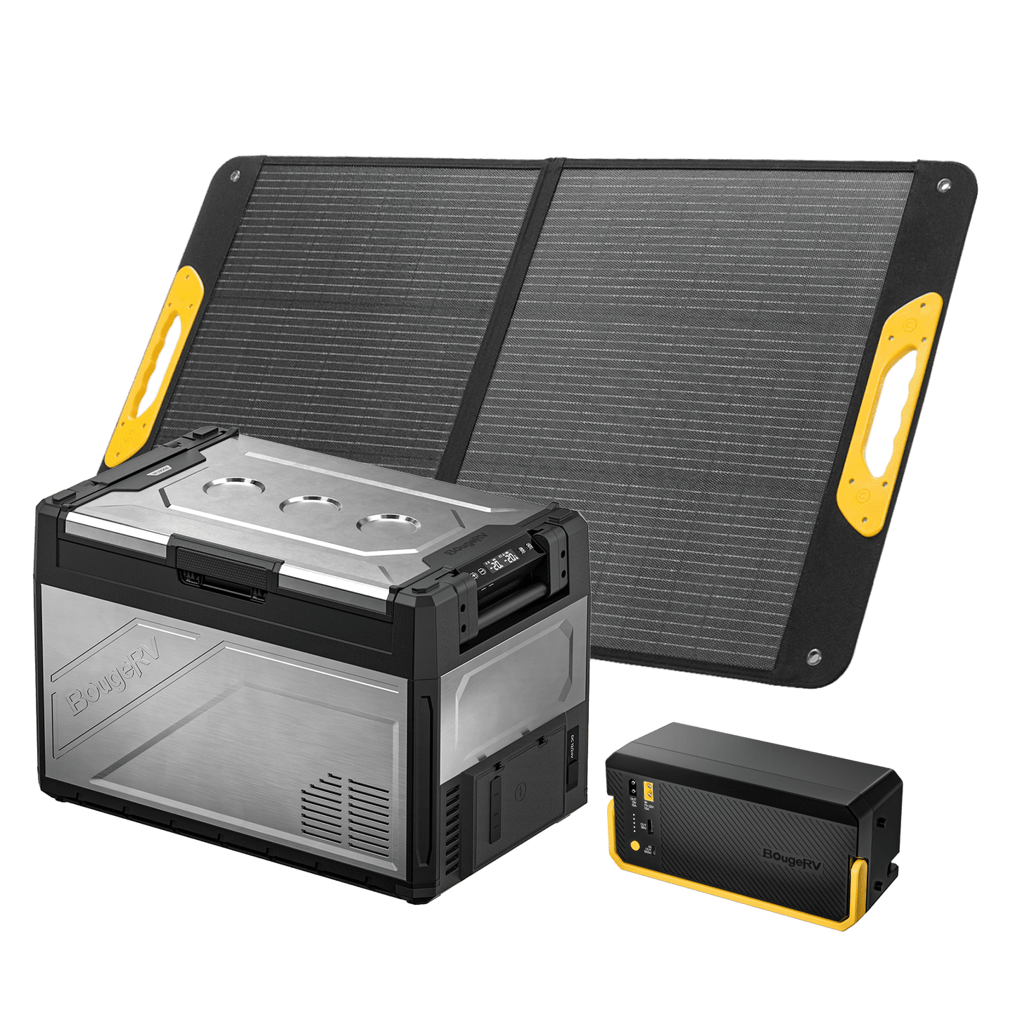 Product photo of BougeRV New Rocky V3.0 55QT Dual Zone 12V Car Fridge